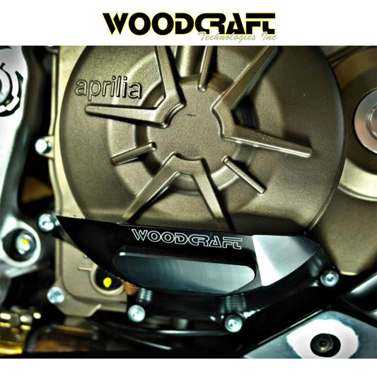 2009-2025年式 アプリリア ＲＳＶ４用ウッドクラフト製 スキッドパッド付きクラッチカバープロテクター　Woodcraft 60-0740RB Aprilia RSV4/Tuono V4 RHS Clutch Cover Protector w/ Skid Pad (消費税、送料込み)