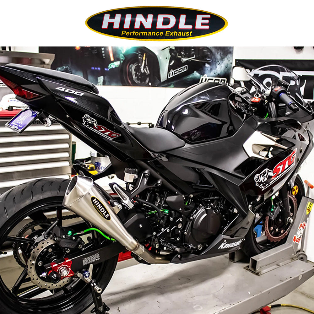 2018-2022年式 カワサキ Ninja400用 ヒンドル製 エボリューションメガホン スリッポン　Hindle Evolution Megaphone Slip-on System Kawasaki Ninja EX400 2018-22 (消費税、送料込み)