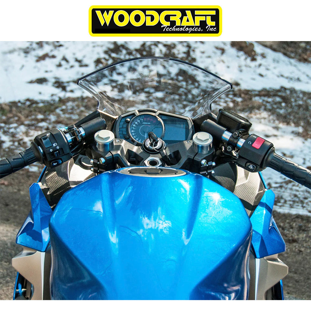 カワサキ Ｎｉｎｊａ ４００用 ウッドクラフト製 ライザー クリップオン(ブラック) 長さ30.48cm　Woodcraft Riser Clipon for Kawasaki Ninja 400,500 41mm (消費税、送料込み)