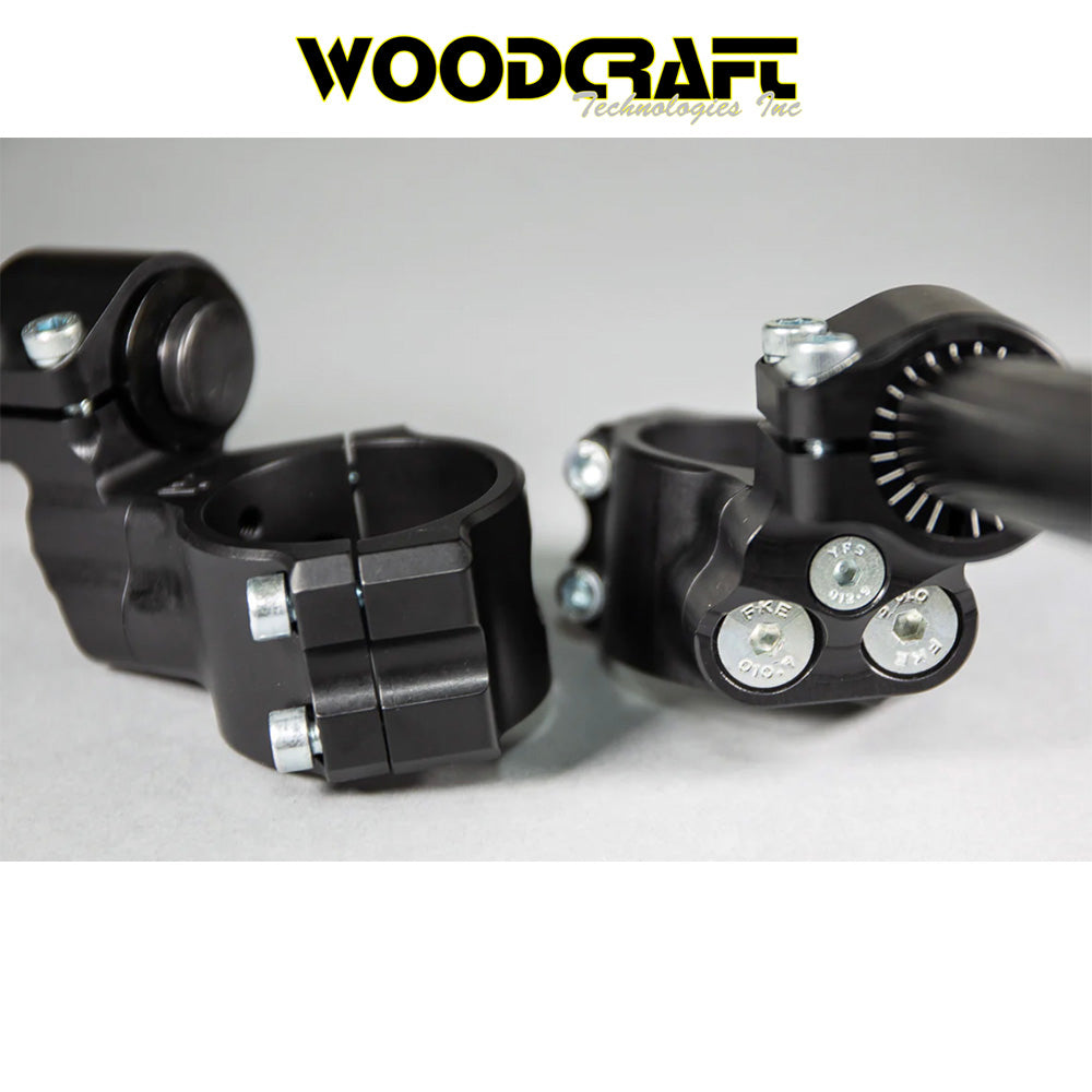 2011-2025年式 スズキ ＧＳＸ－Ｒ６００用 ウッドクラフト製35mm 角度調整可能サイドマウントクリップオンライザーセット（ハンドルバー２本付き）　Woodcraft 35mm Adjustable Angle Side Mount Clip-on Riser set w/bars, Reservoir mount and hose Suzuki GSXR600/750 (消費税、送料込み)