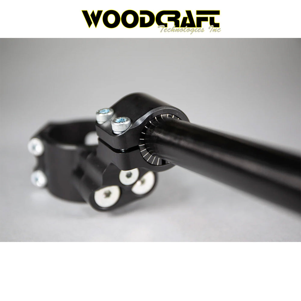 2011-2025年式 スズキ ＧＳＸ－Ｒ６００用 ウッドクラフト製35mm 角度調整可能サイドマウントクリップオンライザーセット（ハンドルバー２本付き）　Woodcraft 35mm Adjustable Angle Side Mount Clip-on Riser set w/bars, Reservoir mount and hose Suzuki GSXR600/750 (消費税、送料込み)