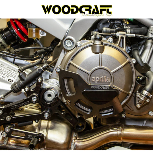 2021-2025年式 アプリリア RS660用 ウッドクラフト製スキッドプレート付きクラッチカバープロテクター　Woodcraft 60-0760RB Aprilia RS660 RHS Clutch Cover Protector w/ Skid Plate (消費税、送料込み)