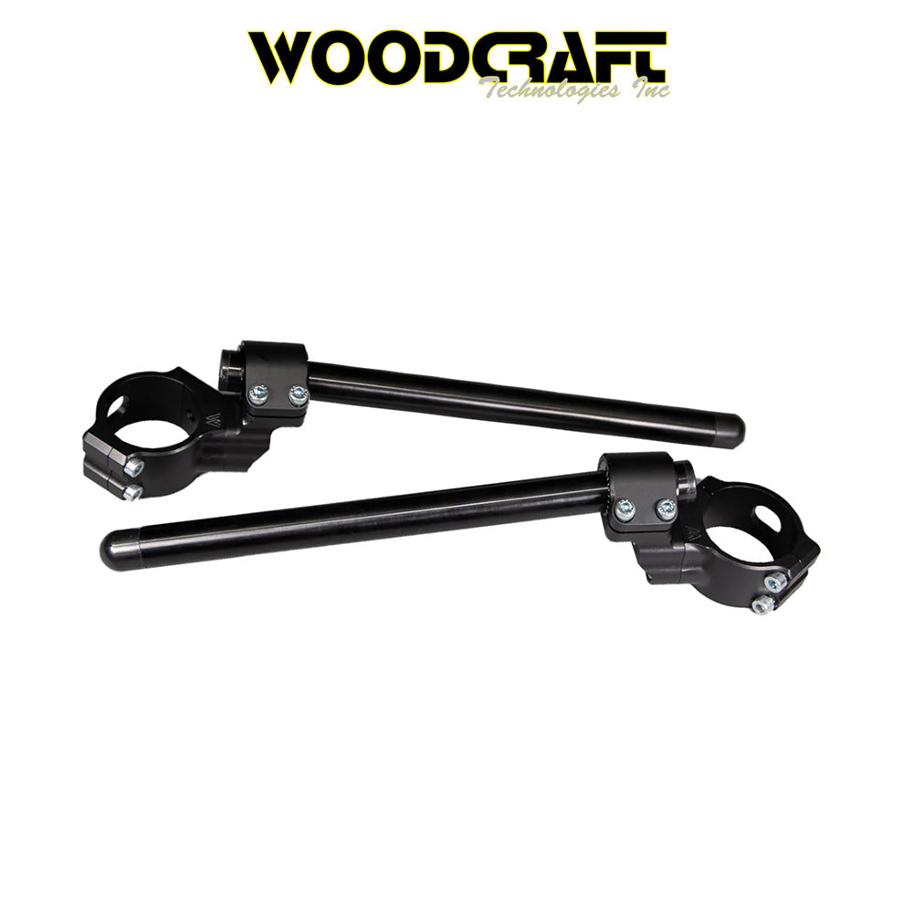 2011-2025年式 スズキ ＧＳＸ－Ｒ６００用 ウッドクラフト製35mm 角度調整可能サイドマウントクリップオンライザーセット（ハンドルバー２本付き）　Woodcraft 35mm Adjustable Angle Side Mount Clip-on Riser set w/bars, Reservoir mount and hose Suzuki GSXR600/750 (消費税、送料込み)