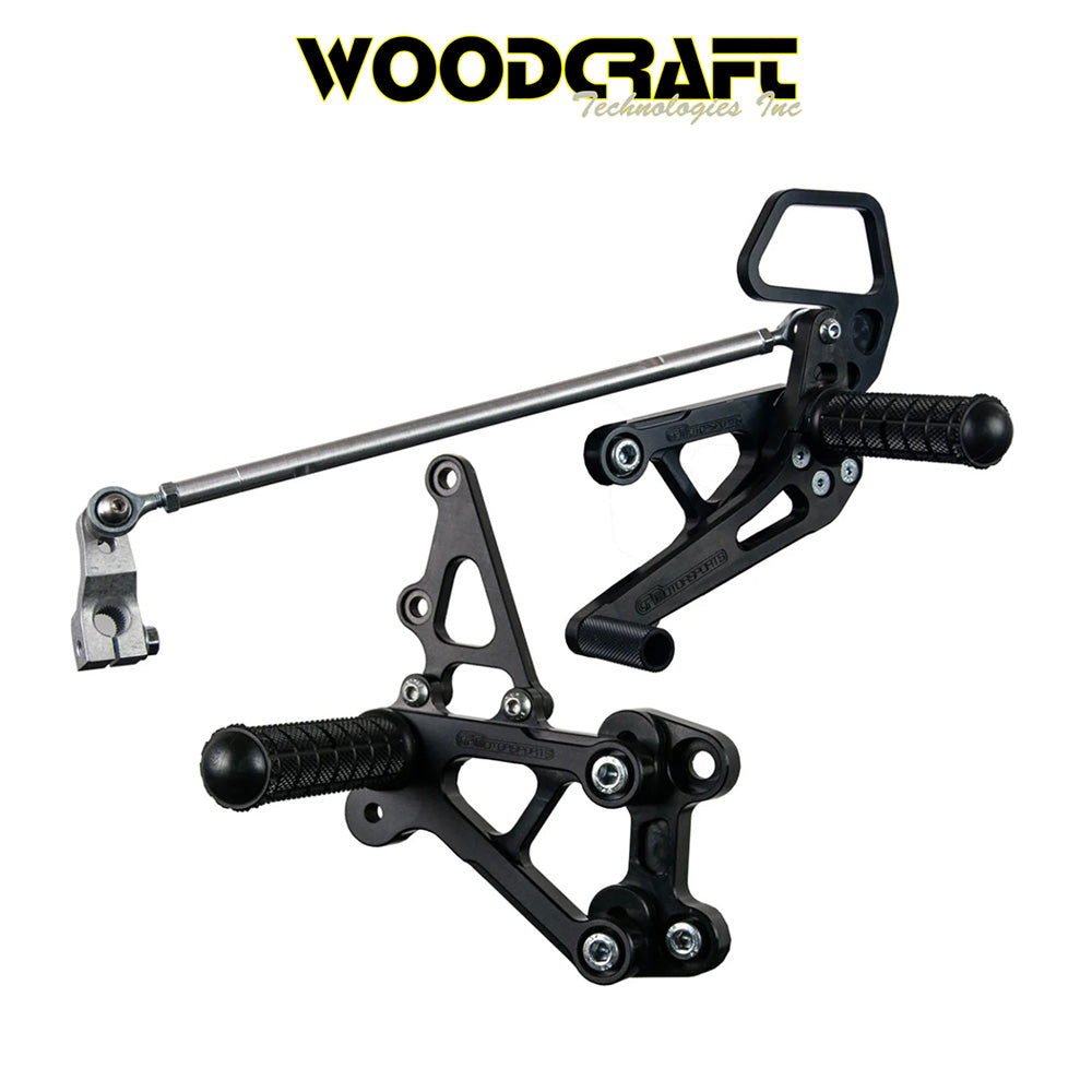 2007-2025年式 ホンダ ＣＢＲ６００ＲＲ用 ウッドクラフト製シフトペダル付きリアセット　Woodcraft 05-0338 Honda CBR600RR Rearset w/Shift Pedal (消費税、送料込み)