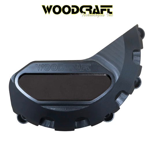 2013-2017年式トライアンフ デイトナ６７５用ウッドクラフト製スキッドパッド付きステーターカバー(左側)　Woodcraft 60-0502LCP Triumph Daytona 675, Street Triple, Moto2 LHS UHMW Stator Cover Protector w/ Skid Pad (消費税、送料込み)