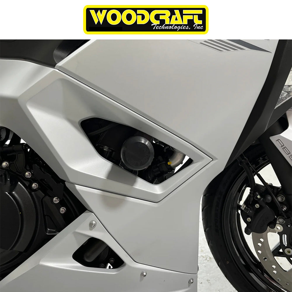 2018-2023年式 カワサキ Ｎｉｎｊａ ４００用 ウッドクラフト製 フレームスライダーキット 公道用（カット必要なし）　Woodcraft 50-0144S 2018-23 Kawasaki Ninja400, 2019-23 Z400, Ninja500 Frame Slider Kit - Street (No Cut) (消費税、送料込み)