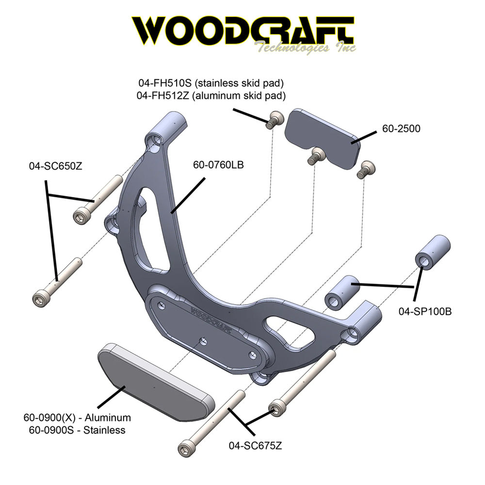 2021-2025年式 アプリリア RS660用 ウッドクラフト製スキッドプレート付きステーターカバープロテクター　Woodcraft 60-0760LB Aprilia RS660 LHS Stator Cover Protector w/ Skid Plate (消費税、送料込み)
