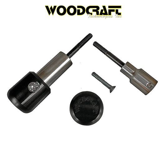 2013-2017年式トライアンフ デイトナ６７５用 ウッドクラフト製 パック付きフレイムスライダーキット　Woodcraft 50-0502 Triumph Daytona 675 / Street Triple 675 2013-17, Street Triple 765 RS Frame Slider Kit with pucks (消費税、送料込み)