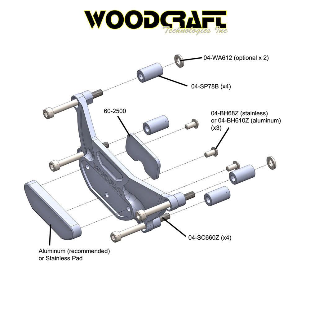 2007-2025年式 ホンダ ＣＢＲ６００ＲＲ用 ウッドクラフト製スキッドプレート付きステーターカバープロテクター　Woodcraft 60-0338LC Honda CBR600RR LHS Stator Cover Protector w/ Skid Plate (消費税、送料込み)