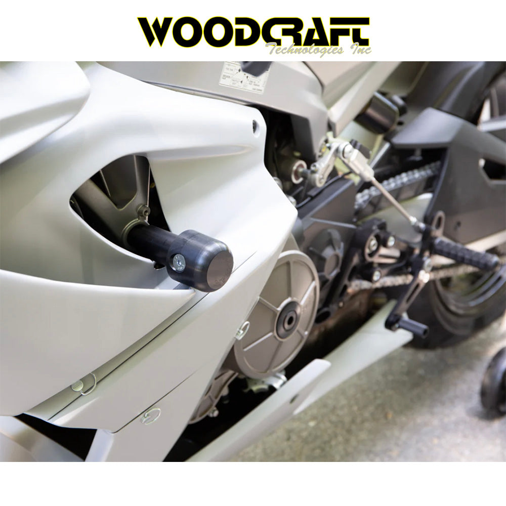 2021-2025年式 アプリリア RS660用 ウッドクラフト製フレームスライダーキット（パック付き）　Woodcraft 50-0760 Aprilia RS 660 Frame Slider Kit w/ pucks (消費税、送料込み)