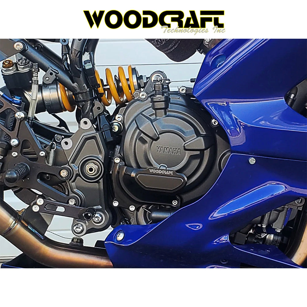 2017-2024年式 ヤマハ MT-07用 ウッドクラフト製ウォーターポンプカバープロテクター（スキッドプレート付き）　Woodcraft 60-0417WPC Yamaha FZ07,MT-07,R7 RHS Water Pump Cover Protector w/ Skid Plate (消費税、送料込み)