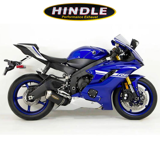 2006-2020年式 ヤマハＹＺＦ－Ｒ６用 ヒンドル製エボリューション スフルシステム(ブラックセラミックマフラー、ステンレスキャップ付き)　Hindle Evolution Full System Yamaha R6 2006-20 (消費税、送料込み)