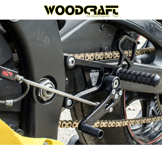 2006-2025年式 ヤマハＹＺＦ－Ｒ６用 ウッドクラフト製リアセット - GPシフト専用(専用のブレーキスイッチ付き)　Woodcraft 05-0457B Yamaha R6 Rearset - GP Shift (消費税、送料込み)