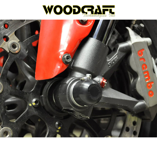 2018年から2024年式モデル ドゥカティ パニガーレ Ｖ４用 ウッドクラフト製 フロントアクスルスライダー　Woodcraft 45-0640F Ducati Front Axle Sliders (消費税、送料込み)