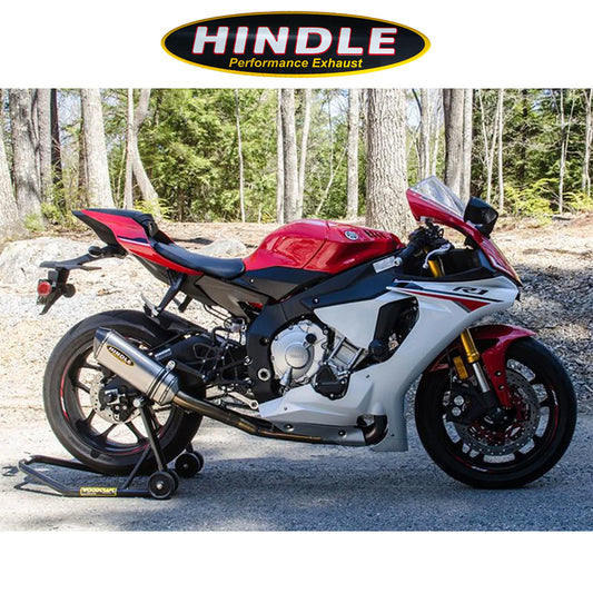 2015-2024年式 ヤマハ ＹＺＦ－Ｒ１用 ヒンドル製 エボリューション フルシステム(チタンマフラー、カーボンキャップ付き)　Hindle Evolution Full System Yamaha R1 2015-24 (消費税、送料込み)