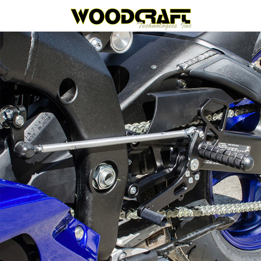 2006-2025年式 ヤマハＹＺＦ－Ｒ６用 ウッドクラフト製リアセット - スタンダードシフト専用(専用のブレーキスイッチ付き)　Woodcraft 05-0456B Yamaha R6 Rearset - STD Shift (消費税、送料込み)