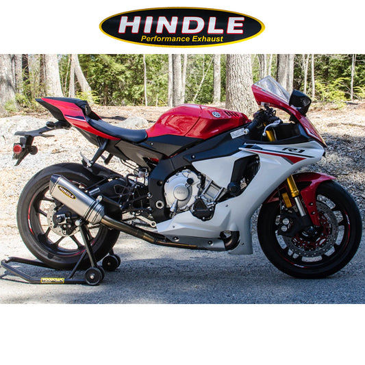 2015-2022年式 ヤマハ ＹＺＦ－Ｒ１用 ヒンドル製 エボリューション ３/４システム(チタンマフラー、カーボンキャップ付き)　Hindle Evolution 3/4 System Yamaha R1 2015-22 (消費税、送料込み)