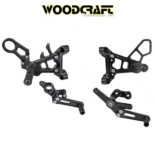 2019-2025年式 ＢＭＷ Ｓ１０００ＲＲ用 ウッドクラフト製 ペダル付きリアセット スタンダード/GPシフト　Woodcraft 05-0757B BMW S1000RR Complete Rearset w/ Pedals - STD/GP Shift (消費税、送料込み)