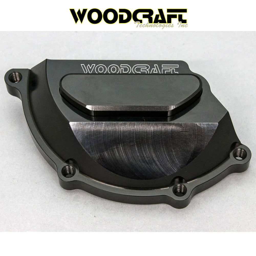 2017年から2018年式モデル ＢＭＷ ＨＰ４ RACE用 ウッドクラフト製スキッドパッド付きステーターカバー　Woodcraft 60-0750LB 2009-19 BMW S1000RR/S1000R/S1000XR LHS Stator Cover w/ Skid Pad (消費税、送料込み)
