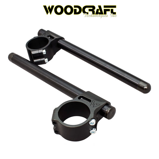 2002-2025年式 ヤマハ ＹＺＦ－Ｒ１用 ウッドクラフト製 50mm クリップオン(ブラック)　Woodcraft Clip ons for Yamaha YZF-R6 / YZF-R1 / YZF-R1M / R7 50mm Clamp (消費税、送料込み)
