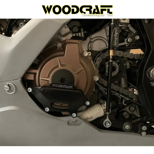 2020-2025年式 ＢＭＷ Ｓ１０００ＲＲ用 ウッドクラフト製スキッドプレート付きステーターカバープロテクター　Woodcraft 60-0757LC BMW S1000RR Stator Cover Protector w/ Skid Plate (消費税、送料込み)