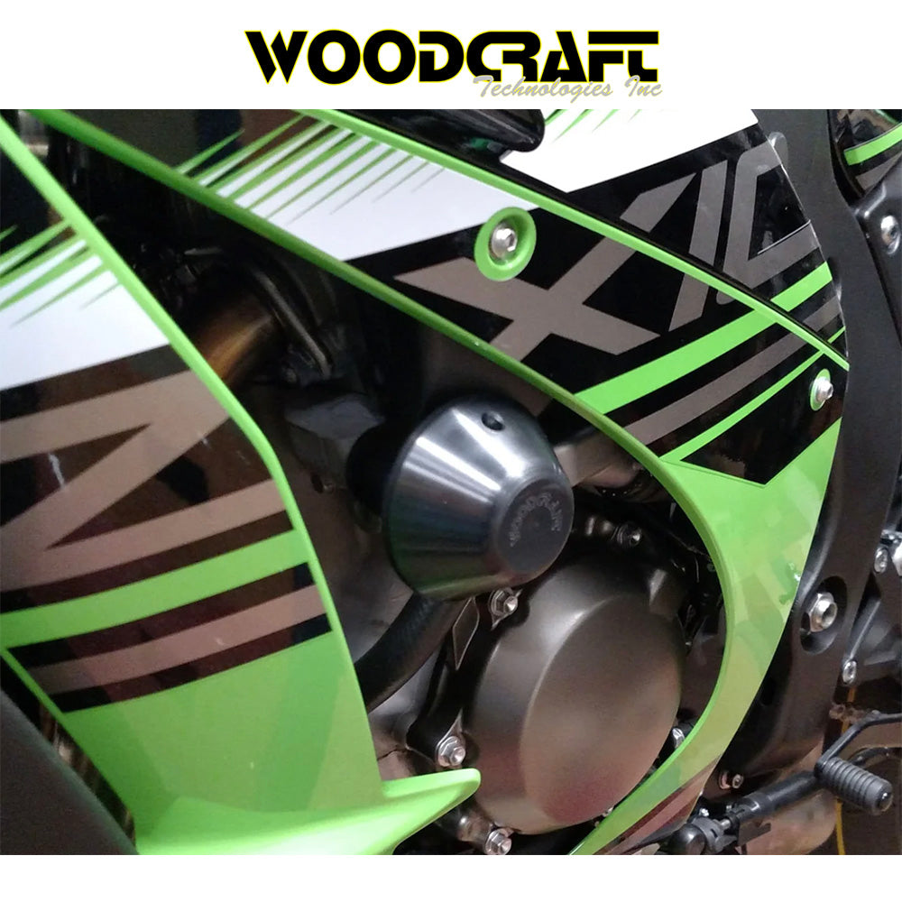 2016-2025年式 カワサキ Ｎｉｎｊａ ＺＸ－１０Ｒ用 ウッドクラフト製 フレームスライダーキット（パック付き）　Woodcraft 50-0170 Kawasaki ZX10R Frame Silder Kit w/ pucks (消費税、送料込み)