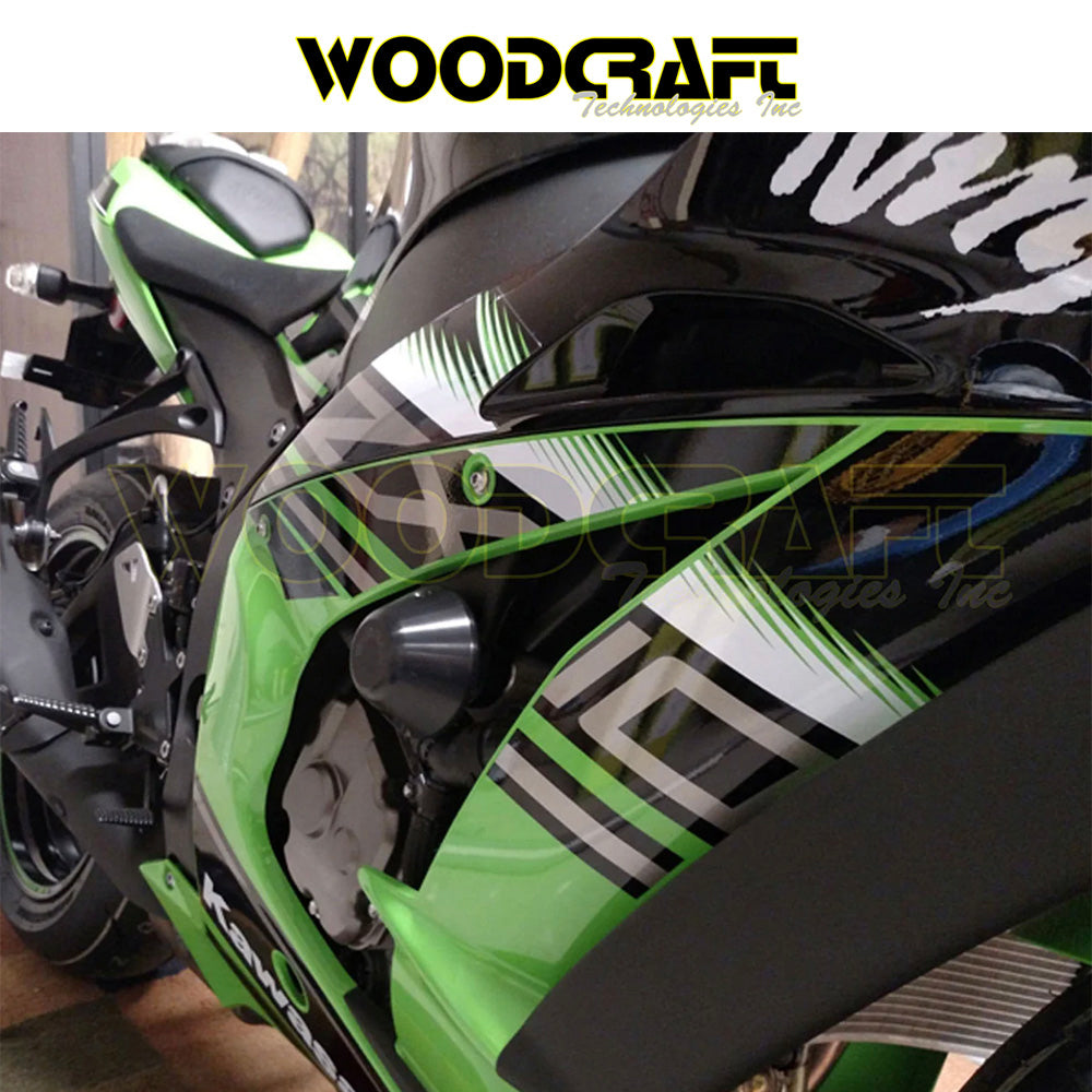 2016-2025年式 カワサキ Ｎｉｎｊａ ＺＸ－１０Ｒ用 ウッドクラフト製 フレームスライダーキット（パック付き）　Woodcraft 50-0170 Kawasaki ZX10R Frame Silder Kit w/ pucks (消費税、送料込み)