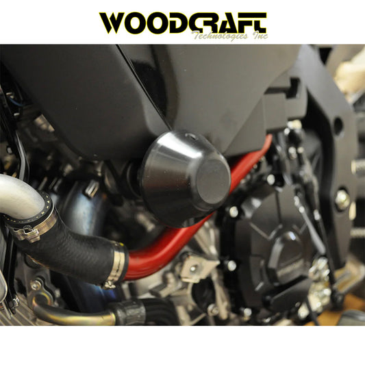 2015-2025年式 ヤマハ ＹＺＦ－Ｒ１用 ウッドクラフト製 ドーム型パック付きフレームスライダーキット　Woodcraft 50-0454 Yamaha R1 Frame Slider Kit w/ Domed pucks (消費税、送料込み)