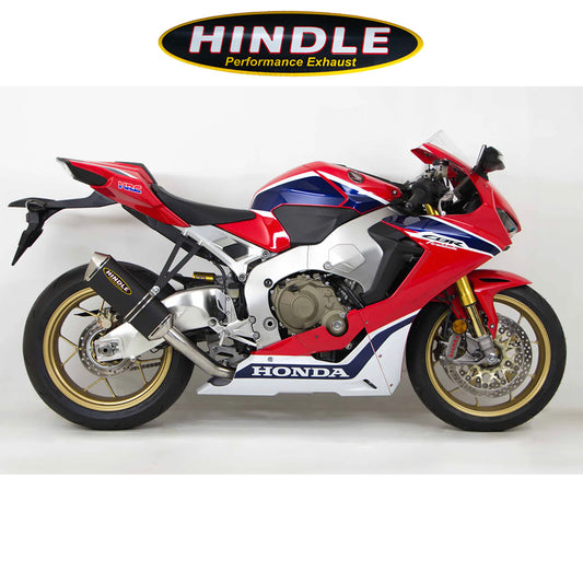 ２０１７年から２０２５年式モデル ホンダ ＣＢＲ１０００ＲＲ用 ヒンドル製 エボリューションフルシステム (ブラックセラミックマフラー、ステンレスキャップ付き)　Hindle Evolution Full System Honda CBR1000RR 2017-21 (消費税、送料込み)