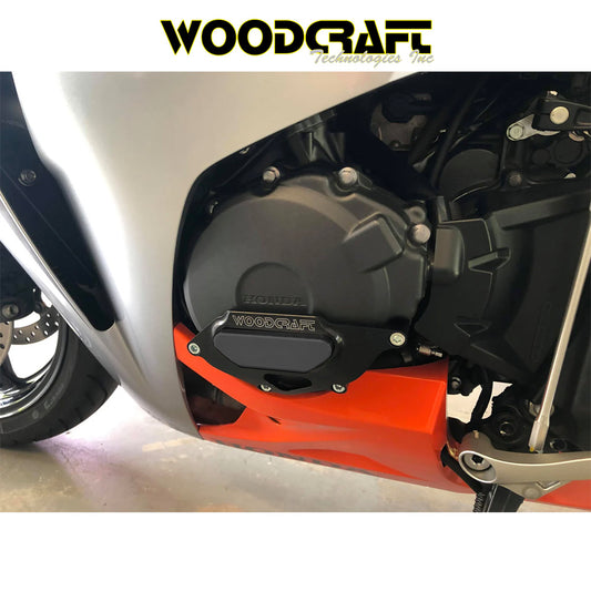 2008-2025年式 ホンダ ＣＢＲ１０００ＲＲ用 ウッドクラフト製 スキッドプレート付きステーターカバープロテクター　Woodcraft 60-0341LCB Honda CBR1000RR LHS Stator Cover Protector w/ Skid Plate (消費税、送料込み)