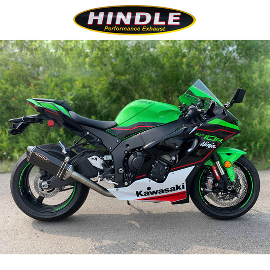 2021-2025年式 カワサキ Ｎｉｎｊａ ＺＸ－１０Ｒ用 ヒンドル製 エボリューション スリップオンシステム(カーボン製マフラー、カーボンキャップ付き)　Hindle Evolution Full System Kawasaki ZX10 2021-22 (消費税、送料込み)