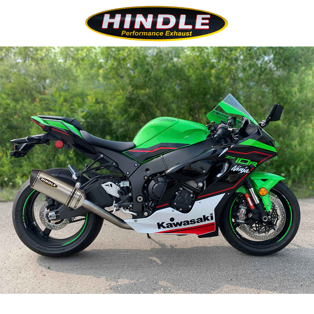 2021-2025年式 カワサキ Ｎｉｎｊａ ＺＸ－１０Ｒ用 ヒンドル製 エボリューション スリップオンシステム(チタン製マフラー、カーボンキャップ付き)　Hindle Evolution Full System Kawasaki ZX10 2021-22 (消費税、送料込み)