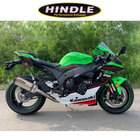 2021-2025年式 カワサキ Ｎｉｎｊａ ＺＸ－１０Ｒ用 ヒンドル製 エボリューション スリップオンシステム(チタン製マフラー、カーボンキャップ付き)　Hindle Evolution Full System Kawasaki ZX10 2021-22 (消費税、送料込み)
