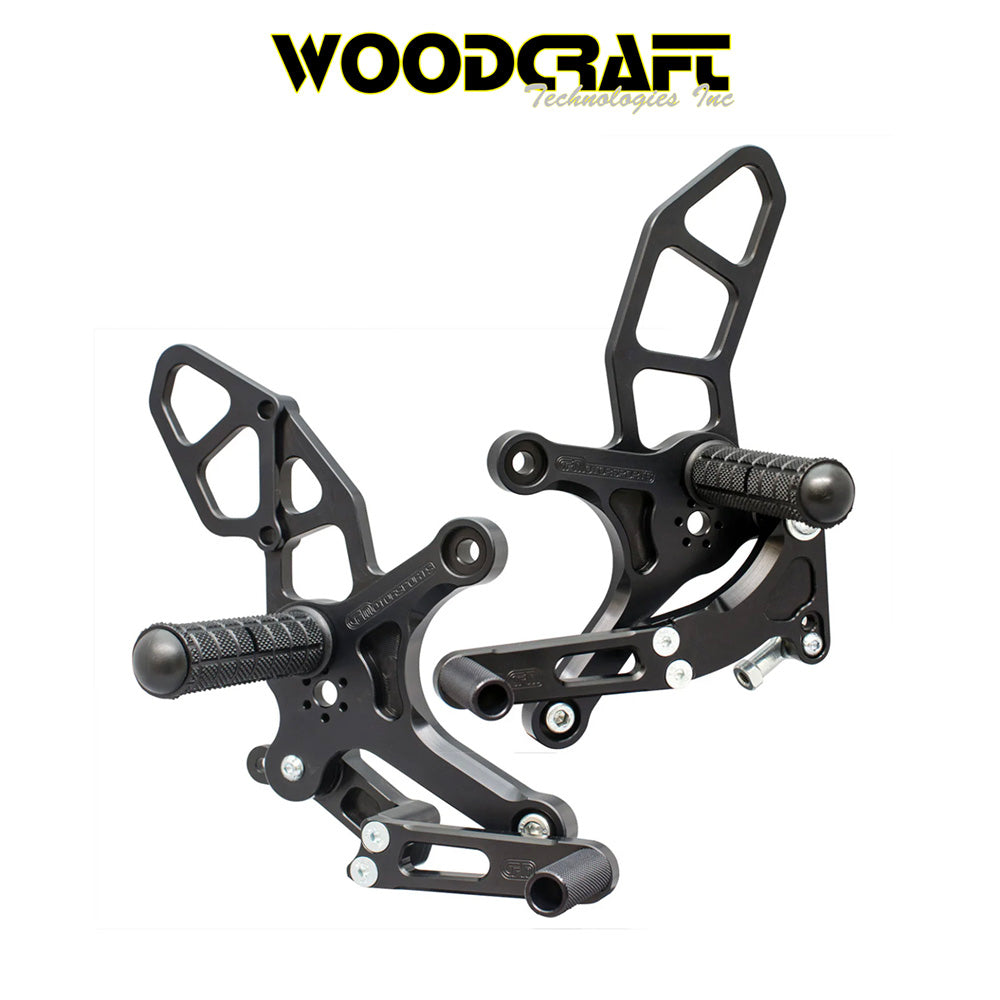 2017年から2025年式モデル スズキ ＳＶ６５０用 ウッドクラフト製リア セット(専用ブレーキスイッチ付き)　Woodcraft 05-4229B Suzuki SV650 Rearset (消費税、送料込み)