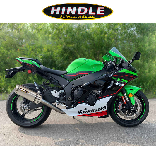 2021-2025年式 カワサキ Ｎｉｎｊａ ＺＸ－１０Ｒ用 ヒンドル製 エボリューション スリップオンシステム(ステンレスマフラー、ステンレスキャップ付き)　Hindle Evolution Full System Kawasaki ZX10 2021-22 (消費税、送料込み)