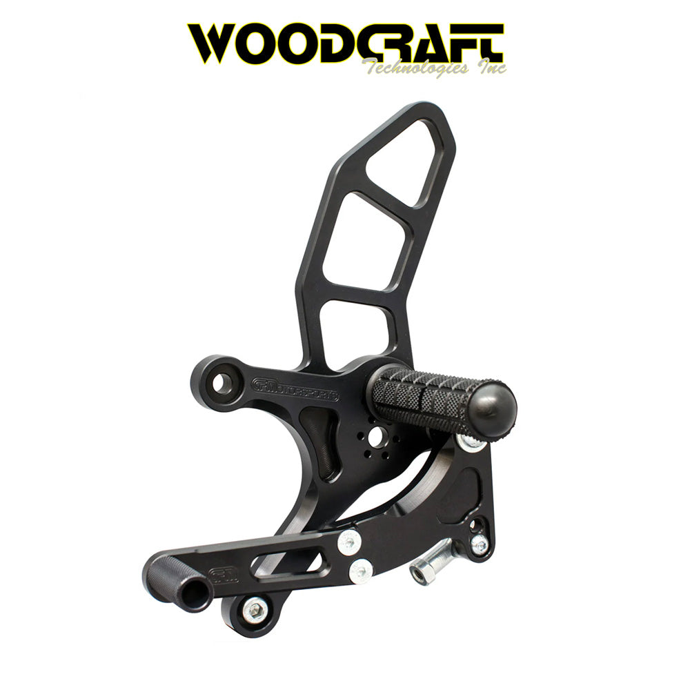 2017年から2025年式モデル スズキ ＳＶ６５０用 ウッドクラフト製リア セット(専用ブレーキスイッチ付き)　Woodcraft 05-4229B Suzuki SV650 Rearset (消費税、送料込み)