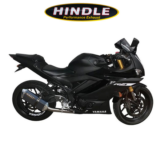2015-2024年式 ヤマハＹＺＦ－Ｒ３用 ヒンドル製エボリューション フルシステム(カーボン製マフラー、カーボンキャップ付き)　Hindle Evolution Full System Yamaha R3 2015-21 (消費税、送料込み)