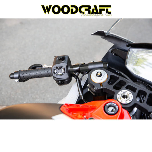 2021-2025年式 アプリリア RS660用 ウッドクラフト製１インチ(25mm) ライザークリップオンセット（リザーバーマウント付き）　Woodcraft 12-1551-BXLA1 1" Riser Clipons for Aprillia RS660 w/ BXL and Reservoir mount (消費税、送料込み)