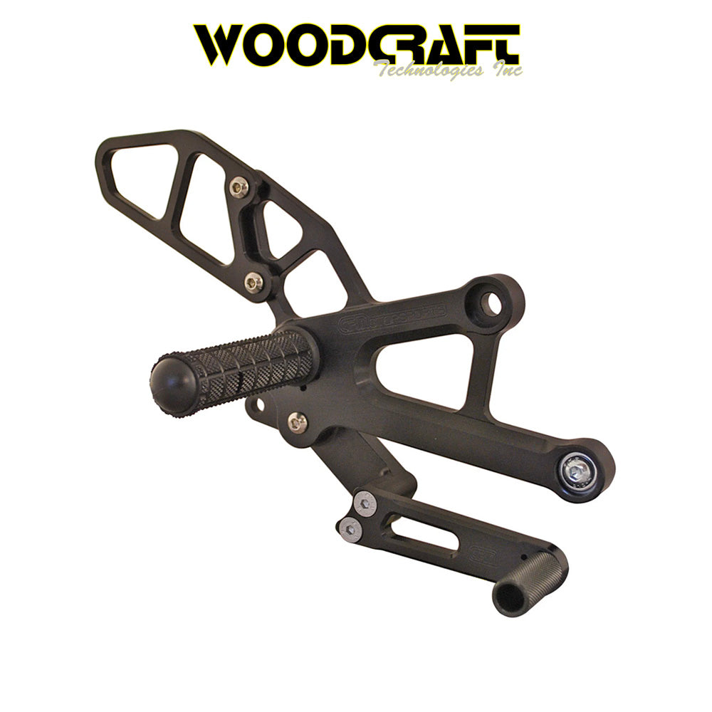 2011-2015年式 ホンダ ＣＢＲ２５０Ｒ用 ウッドクラフト製調整式リアセット (GPシフト) (専用ブレーキスイッチ付き)　Woodcraft 05-0376B Honda CBR250R/300R Complete Adjustable Rearset - GP Shift (消費税、送料込み)