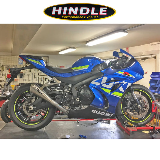 2017-2025年式 スズキ ＧＳＸ－Ｒ１０００Ｒ用 ヒンドル製 EVO メガフォンフルシステム(ステンレスマフラー、ステンレスキャップ付き)　Hindle Evo Megaphone Full System Suzuki GSXR1000 2017-22 (消費税、送料込み)