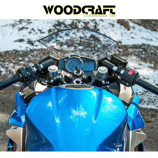 カワサキ Ｎｉｎｊａ ４００用 ウッドクラフト製 ライザー クリップオン(シルバー) 長さ30.48cm　Woodcraft Riser Clipon for Kawasaki Ninja 400,500 41mm (消費税、送料込み)