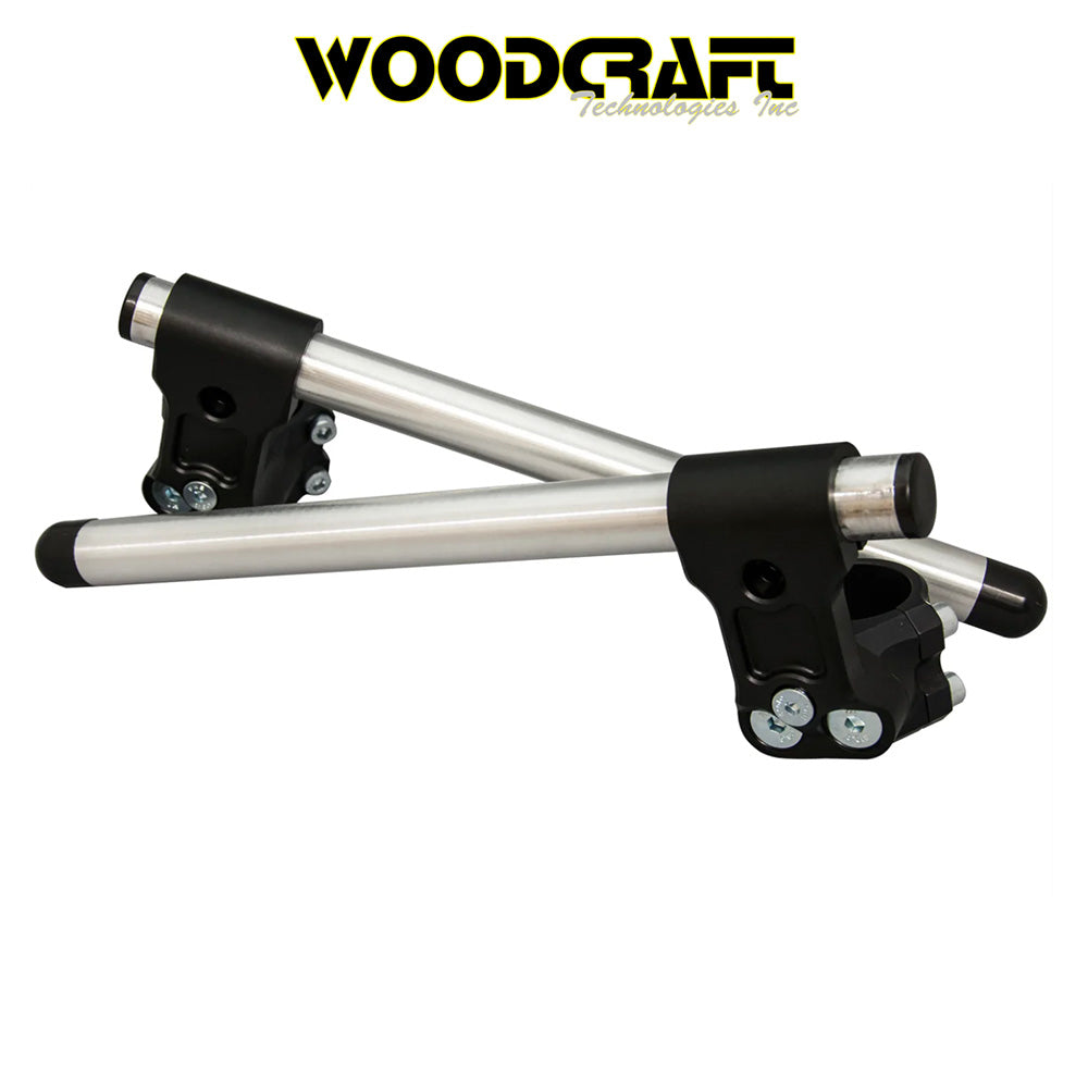 カワサキ Ｎｉｎｊａ ４００用 ウッドクラフト製 ライザー クリップオン(シルバー) 長さ30.48cm　Woodcraft Riser Clipon for Kawasaki Ninja 400,500 41mm (消費税、送料込み)