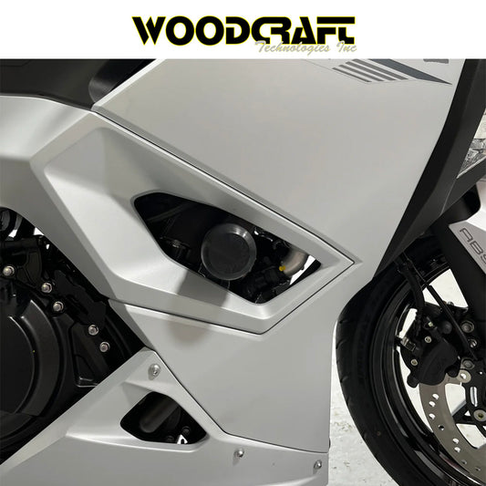 2018-2023年式 カワサキ Ｎｉｎｊａ ４００用 ウッドクラフト製 フレームスライダーキット 公道用（カット必要なし）　Woodcraft 50-0144S 2018-23 Kawasaki Ninja400, 2019-23 Z400, Ninja500 Frame Slider Kit - Street (No Cut) (消費税、送料込み)