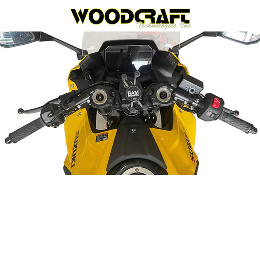 2024-2025年式 スズキ ＧＳＸ－８Ｒ用 ウッドクラフト製クリップオンアセンブリ（長さ 305mm ブラックハンドルバー２本付き）　Woodcraft 12-0232 Suzuki GSX-8R Clipon Assembly W/Bars (消費税、送料込み)