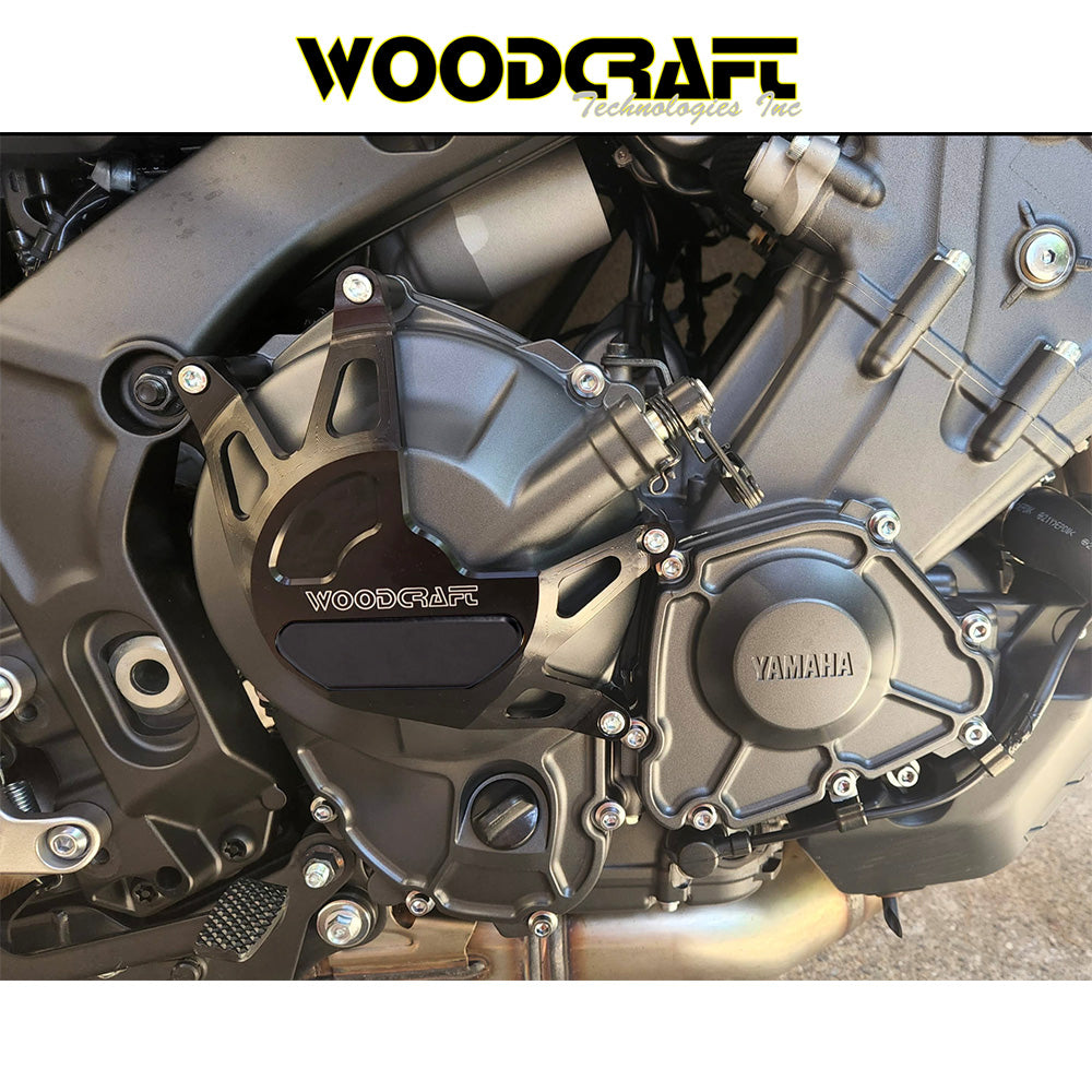 2025年式以降 ヤマハ YZF-R9用 ウッドクラフト製スキッドプレート付きクラッチカバープロテクター　Woodcraft 60-0419RC Yamaha MT09, R9 RHS Clutch Cover Protector (消費税、送料込み)