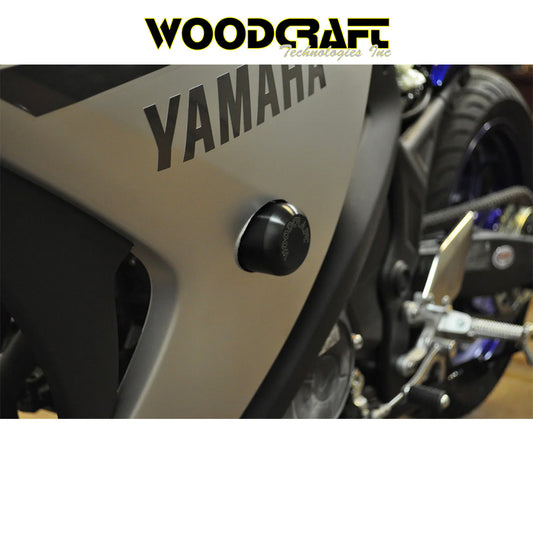 2015-2018年式 ヤマハＹＺＦ－Ｒ３用 ウッドクラフト製パック付きフレームスライダーキット　Woodcraft 50-0403 2015-18 Yamaha R3, 2019+ RACE ONLY Frame Slider Kit with pucks (消費税、送料込み)