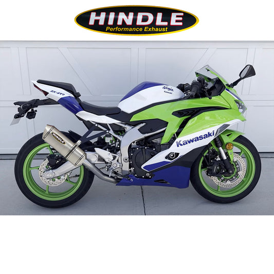 2023-2025年式 カワサキ Ｎｉｎｊａ ＺＸ－４ＲＲ用 ヒンドル製 エボリューション フルシステム(ステンレスマフラー、ステンレスキャップ付き)　Hindle 75-0137 Kawasaki ZX-4RR Evolution Full System (消費税、送料込み)