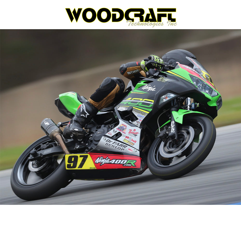 2018-2023年式 カワサキ Ｎｉｎｊａ ４００用 ウッドクラフト製 41mm クランプ用クリップオン（レース専用セットアップ）　Woodcraft Clip ons for Kawasaki Ninja 400 41mm Clamp (race only setup) (消費税、送料込み)