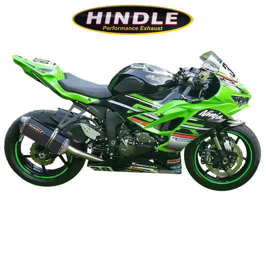 2009-2025年式 カワサキ Ｎｉｎｊａ ＺＸ－６Ｒ用 ヒンドル製 エボリューション フルシステム(カーボン製マフラー、カーボンキャップ付き)　Hindle Evolution Full System Kawasaki ZX6R/636 2009-25 (消費税、送料込み)