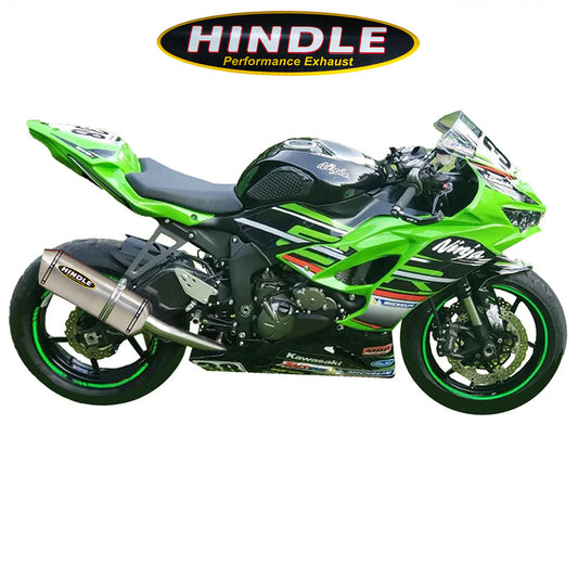 2009-2025年式 カワサキ Ｎｉｎｊａ ＺＸ－６Ｒ用 ヒンドル製 エボリューション フルシステム(ステンレス製マフラー、ステンレスキャップ付き)　Hindle Evolution Full System Kawasaki ZX6R/636 2009-25 (消費税、送料込み)
